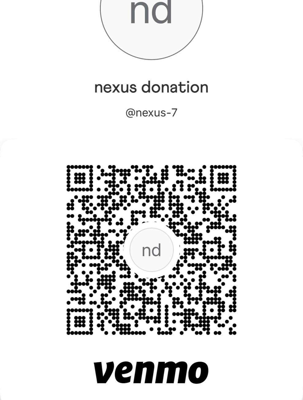 Venmo donate QR code for veteran support