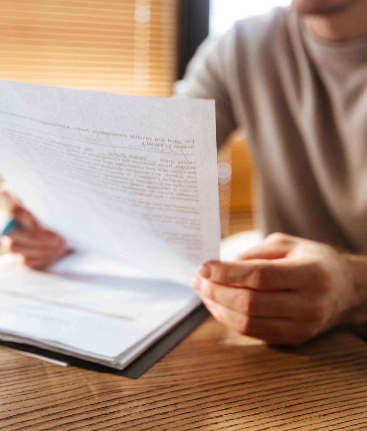 Looking at a letter